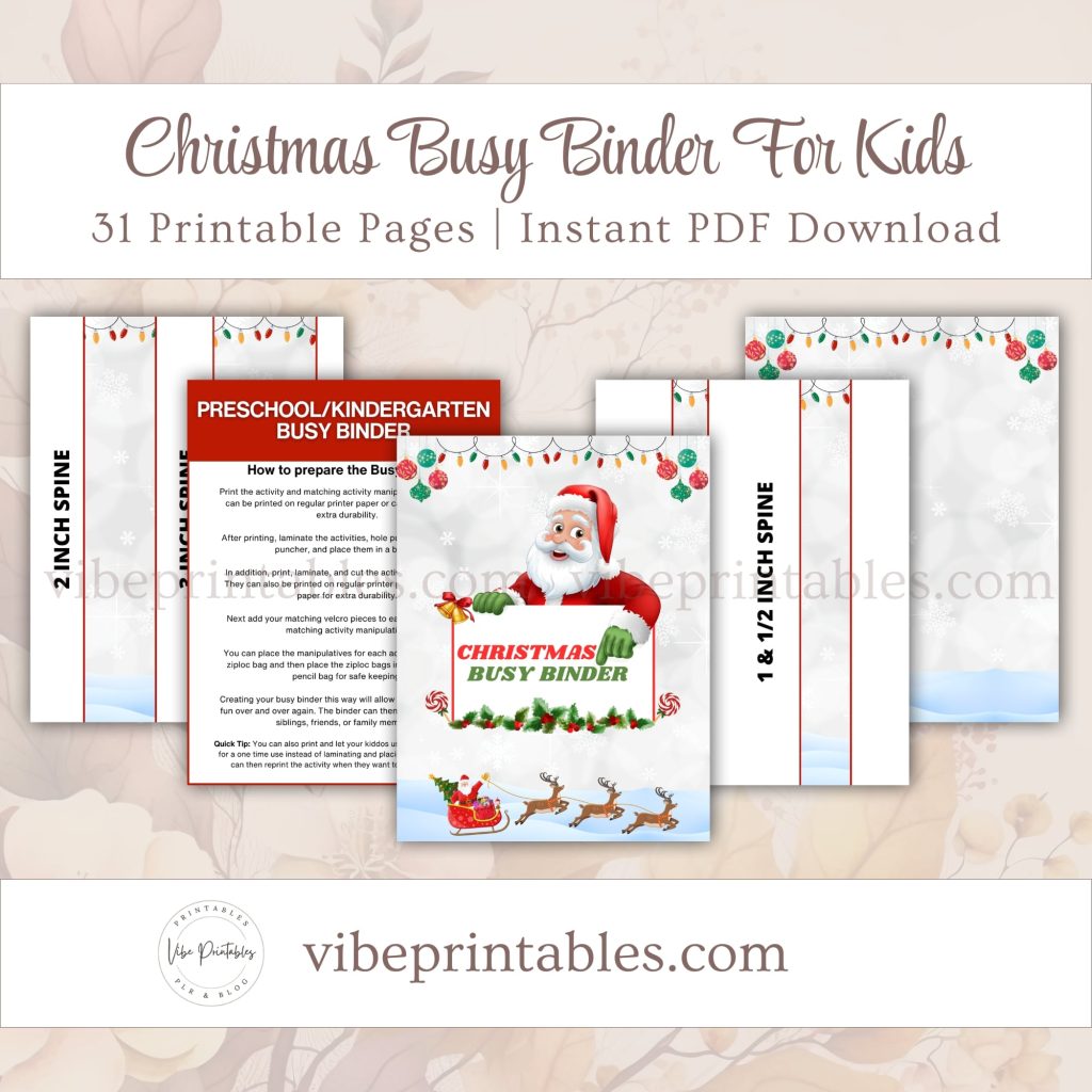 Printable Christmas Busy Binder For Kids