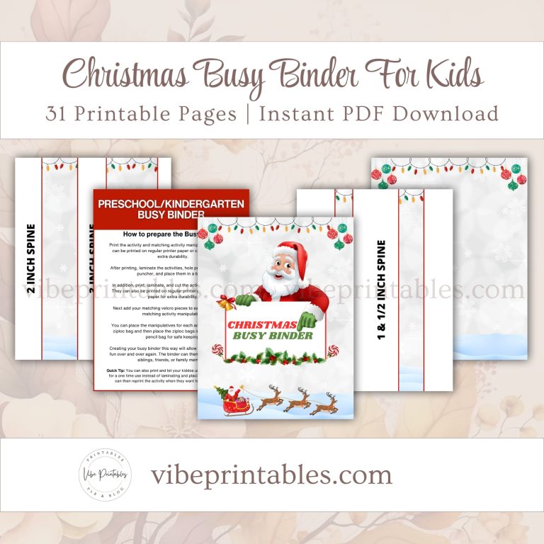 Printable Christmas Busy Binder For Kids