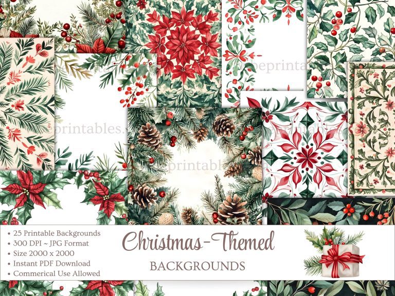 Printable Christmas-Themed Backgrounds