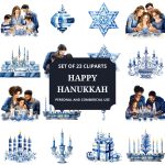 Printable Happy Hanukkah Clipart Set