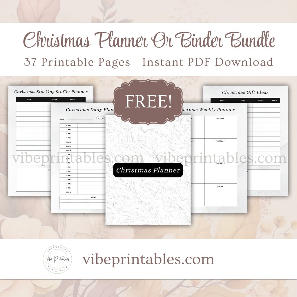 FREE Printable Christmas Planner Or Binder Bundle In Minimalist Design