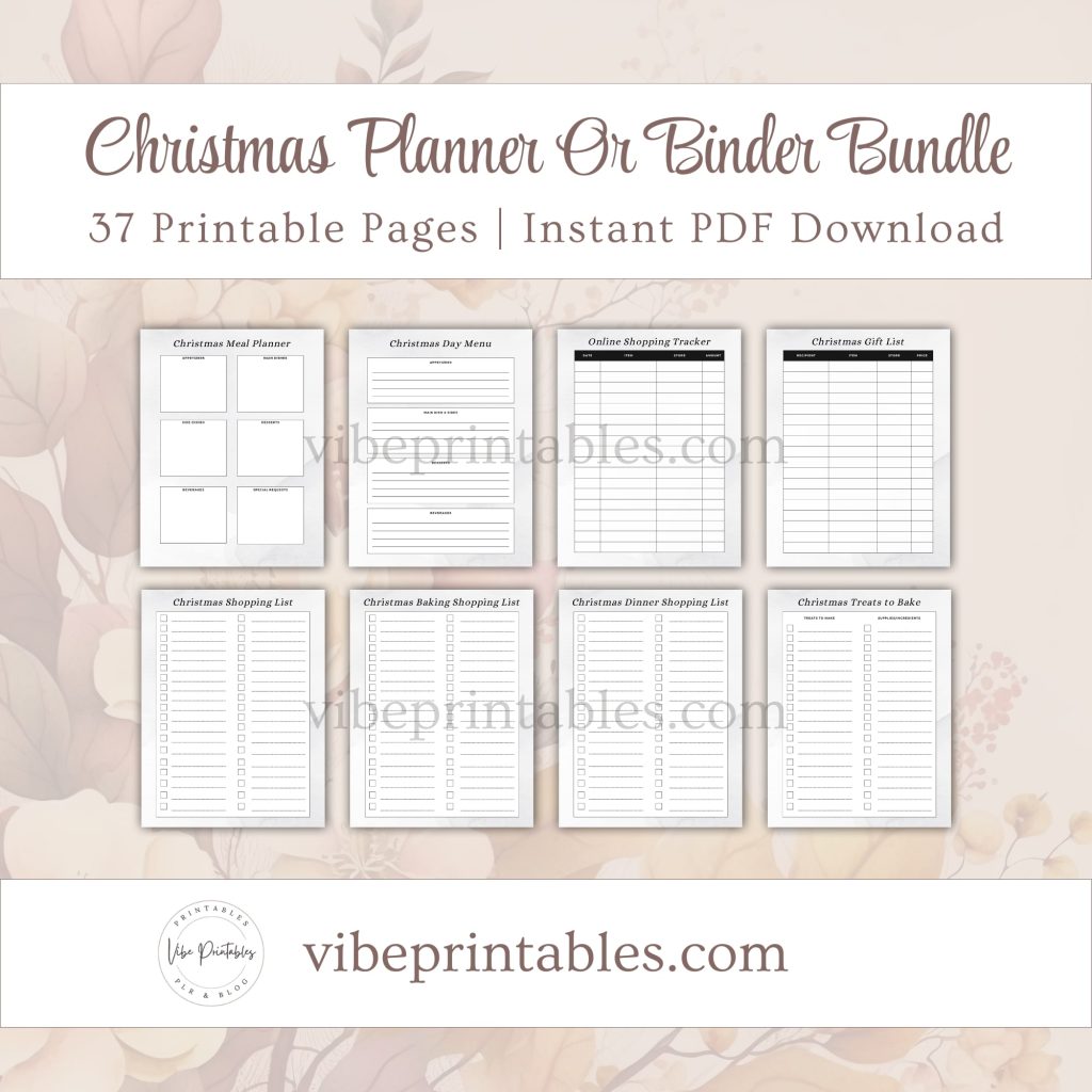 FREE Printable Christmas Planner Or Binder Bundle In Minimalist Design
