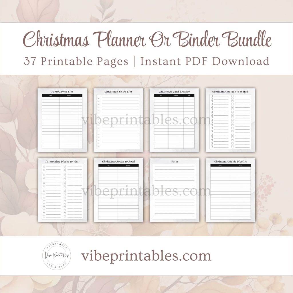FREE Printable Christmas Planner Or Binder Bundle In Minimalist Design