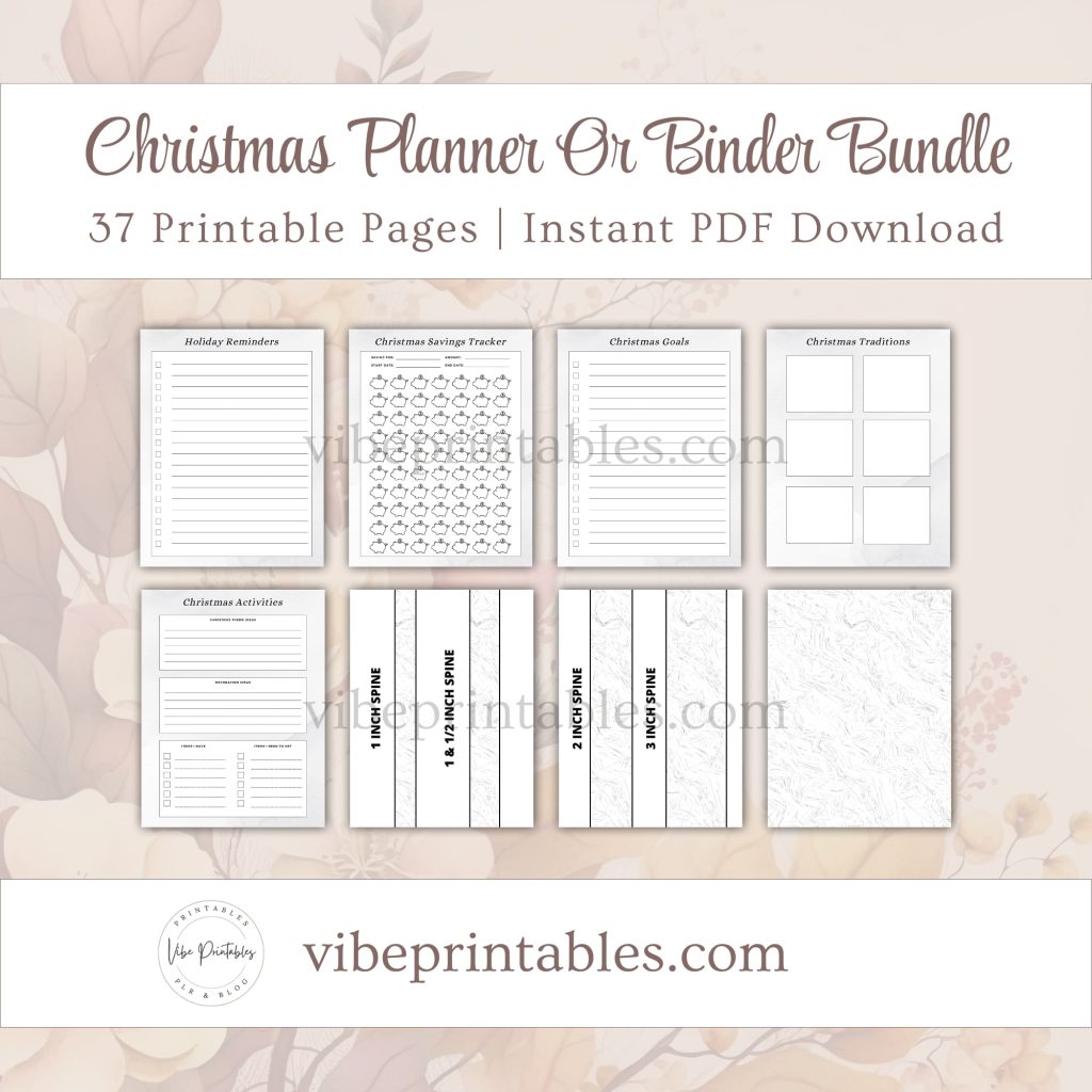 FREE Printable Christmas Planner Or Binder Bundle In Minimalist Design