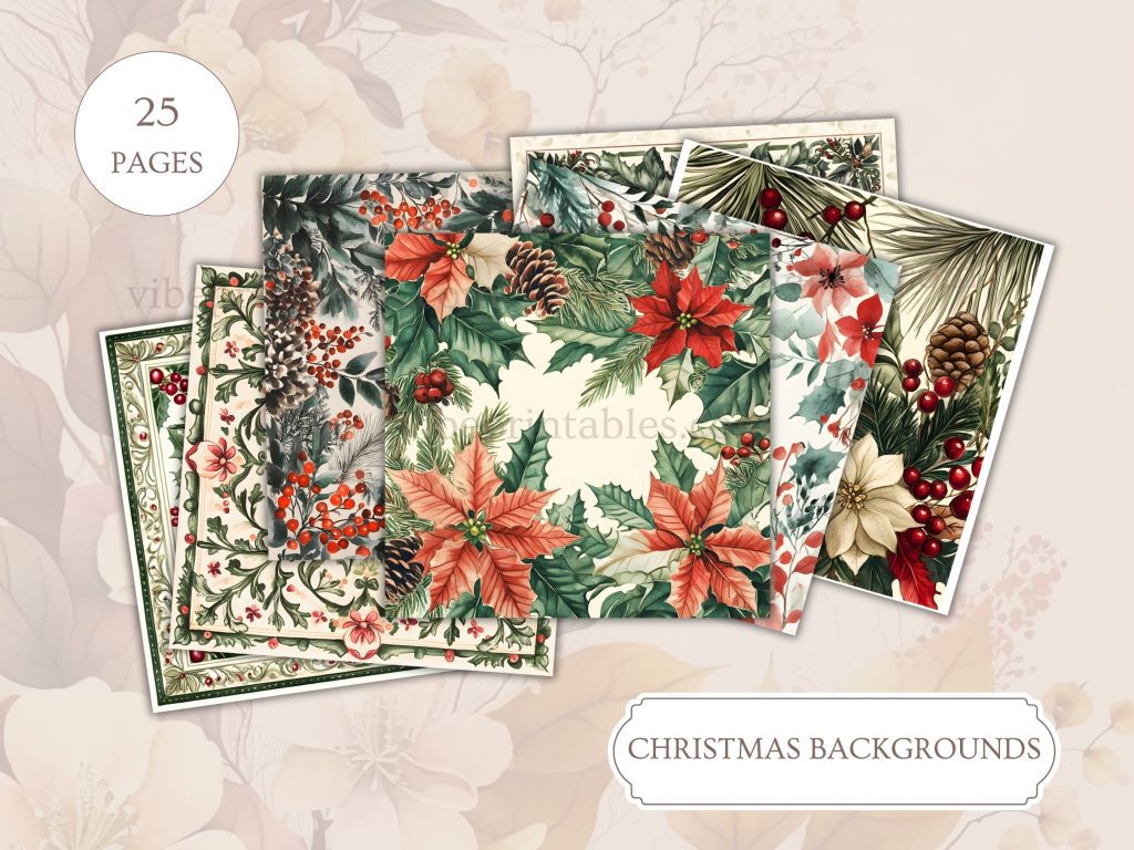 Printable Christmas-Themed Backgrounds