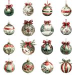 Printable Festive Baubles Clipart Set