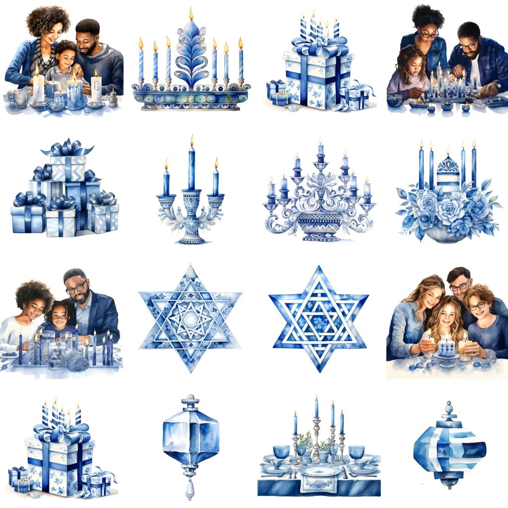 Printable Happy Hanukkah Clipart Set