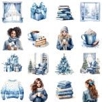 Printable Blue Skies & Snow Clipart Set