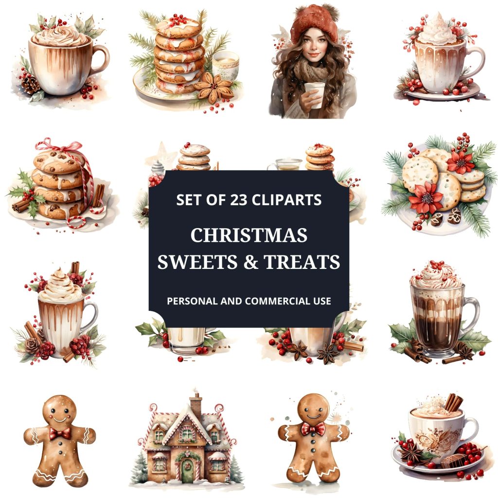 Printable Christmas Sweets & Treats Clipart Set