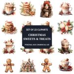 Printable Christmas Sweets & Treats Clipart Set