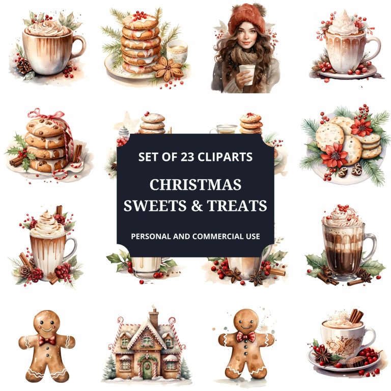 Printable Christmas Sweets & Treats Clipart Set