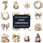 Printable Cozy Christmas Clipart Set