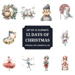 Printable 12 Days Of Christmas Clipart Set