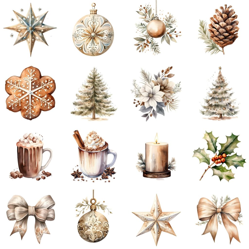 Printable Cozy Christmas Clipart Set