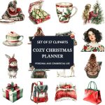 Printable Cozy Christmas Planner Clipart Set