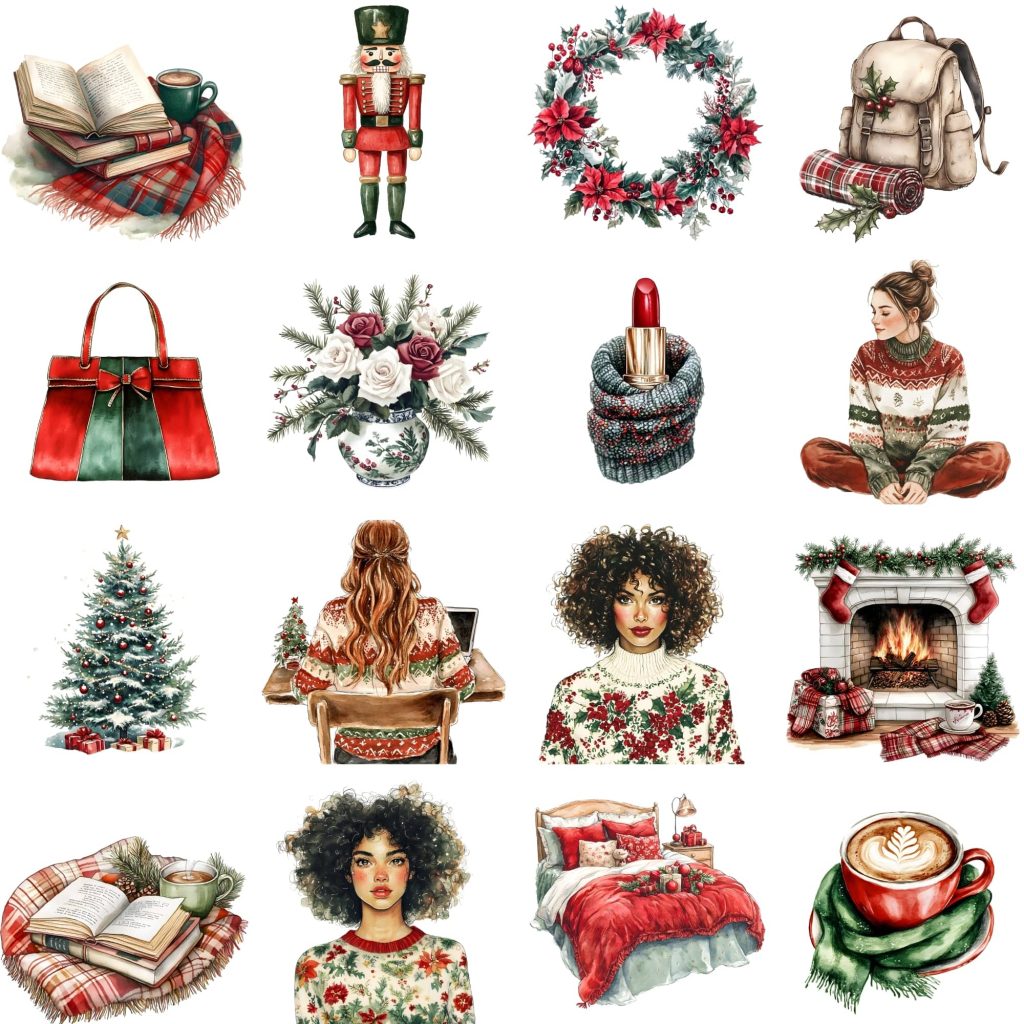 Printable Cozy Christmas Planner Clipart Set