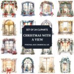 Printable Christmas With A View Clipart Set