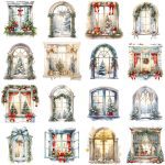 Printable Christmas With A View Clipart Set