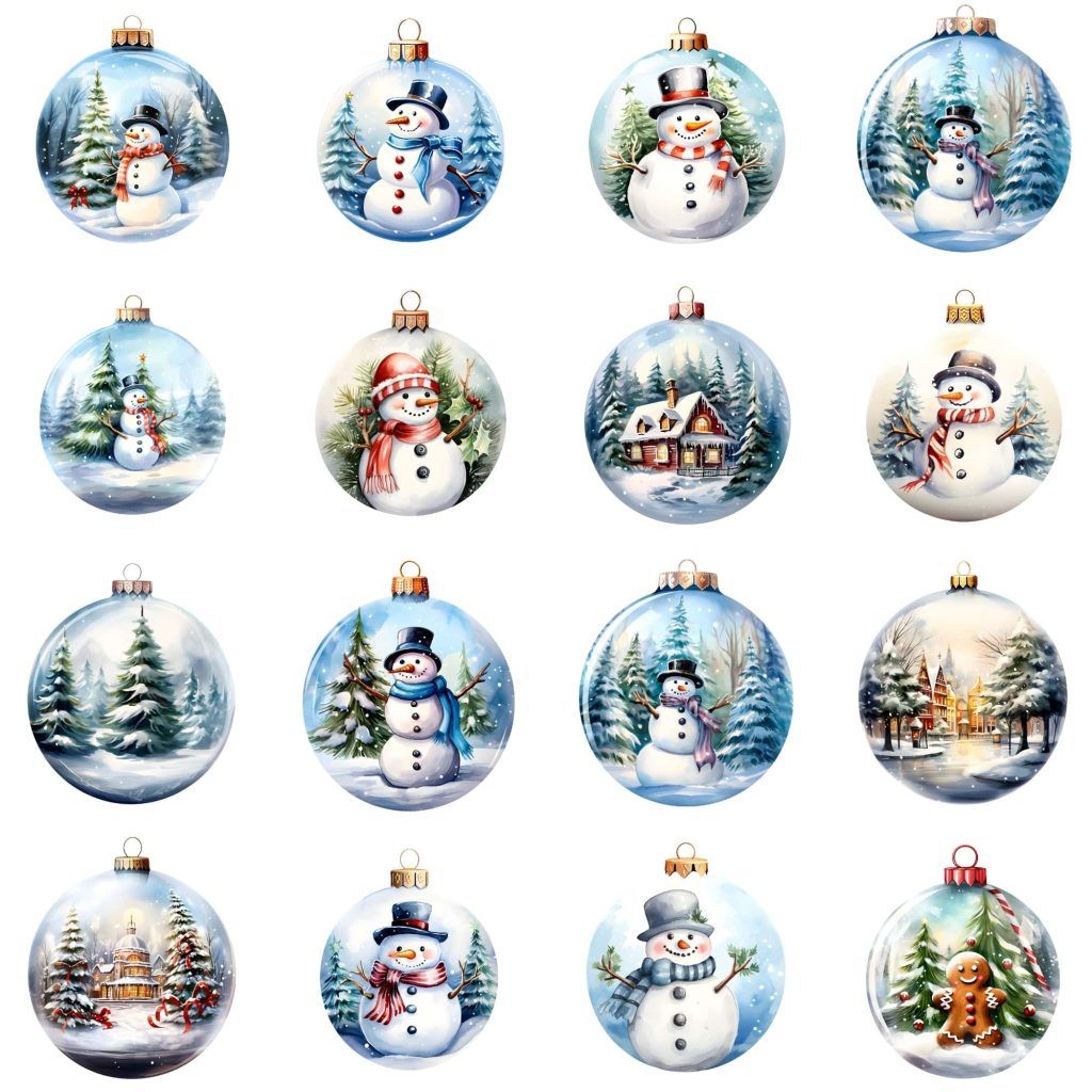 Printable Festive Fun Baubles Clipart Set