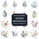 Printable Winter Botanicals Clipart Set