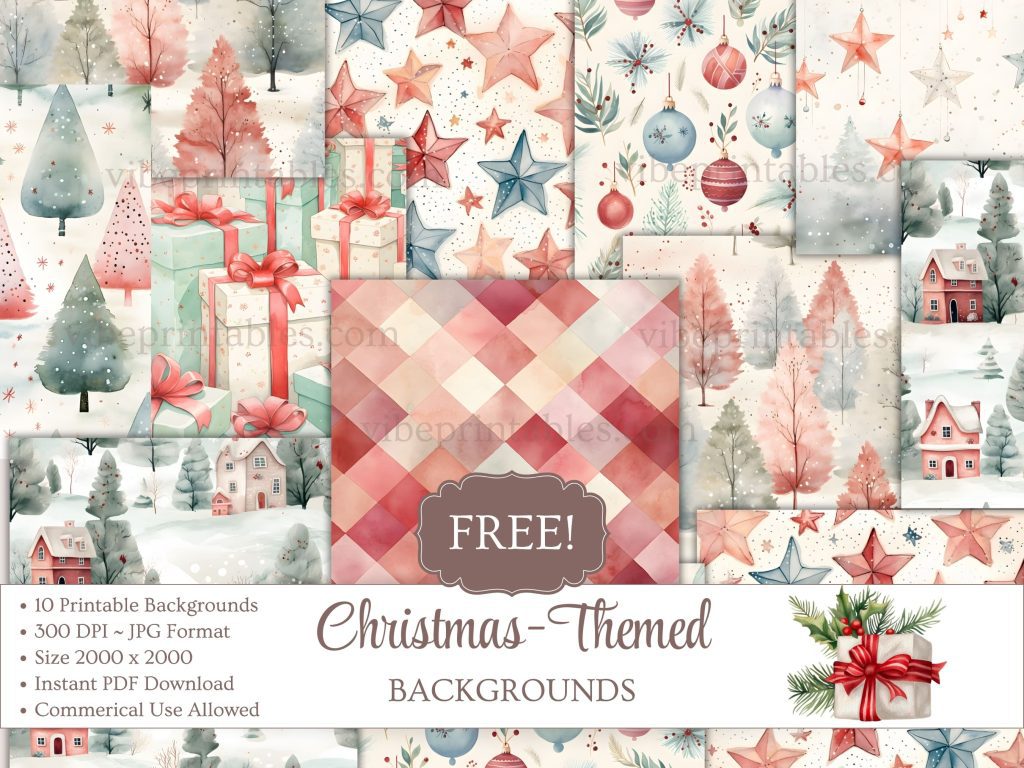 FREE Printable Christmas-Themed Backgrounds