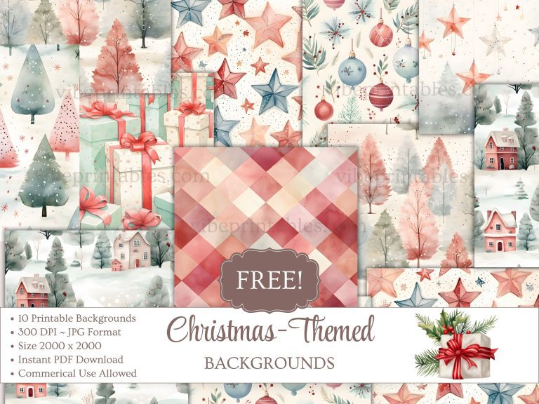 FREE Printable Christmas-Themed Backgrounds