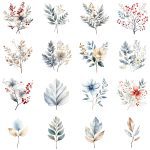 Printable Winter Botanicals Clipart Set