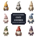 Printable Cozy Gnomes Clipart Set