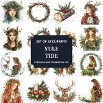 Printable Yule Tide Clipart Set