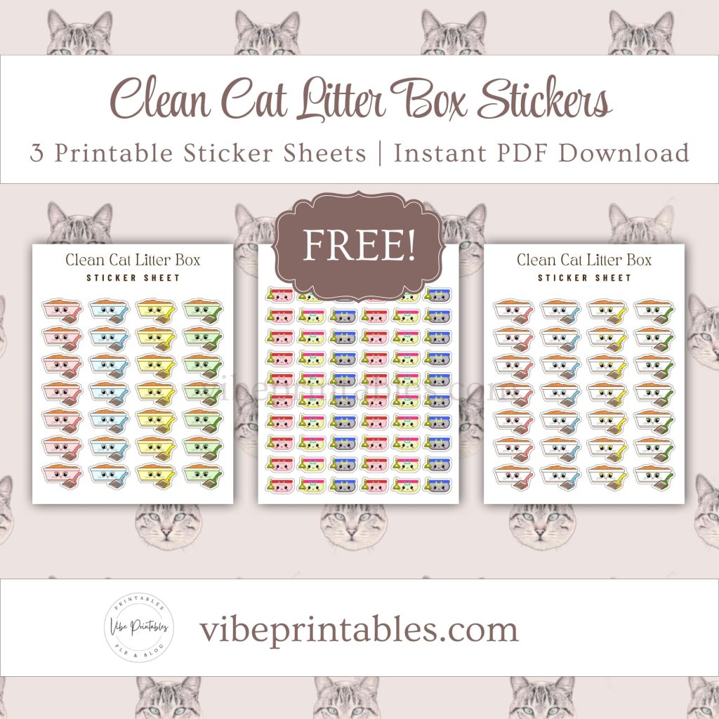 Free Printable Clean Cat Litter Box Stickers