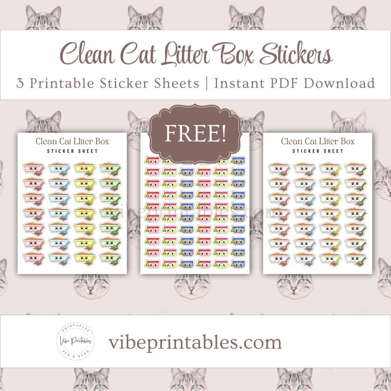Free Printable Clean Cat Litter Box Stickers